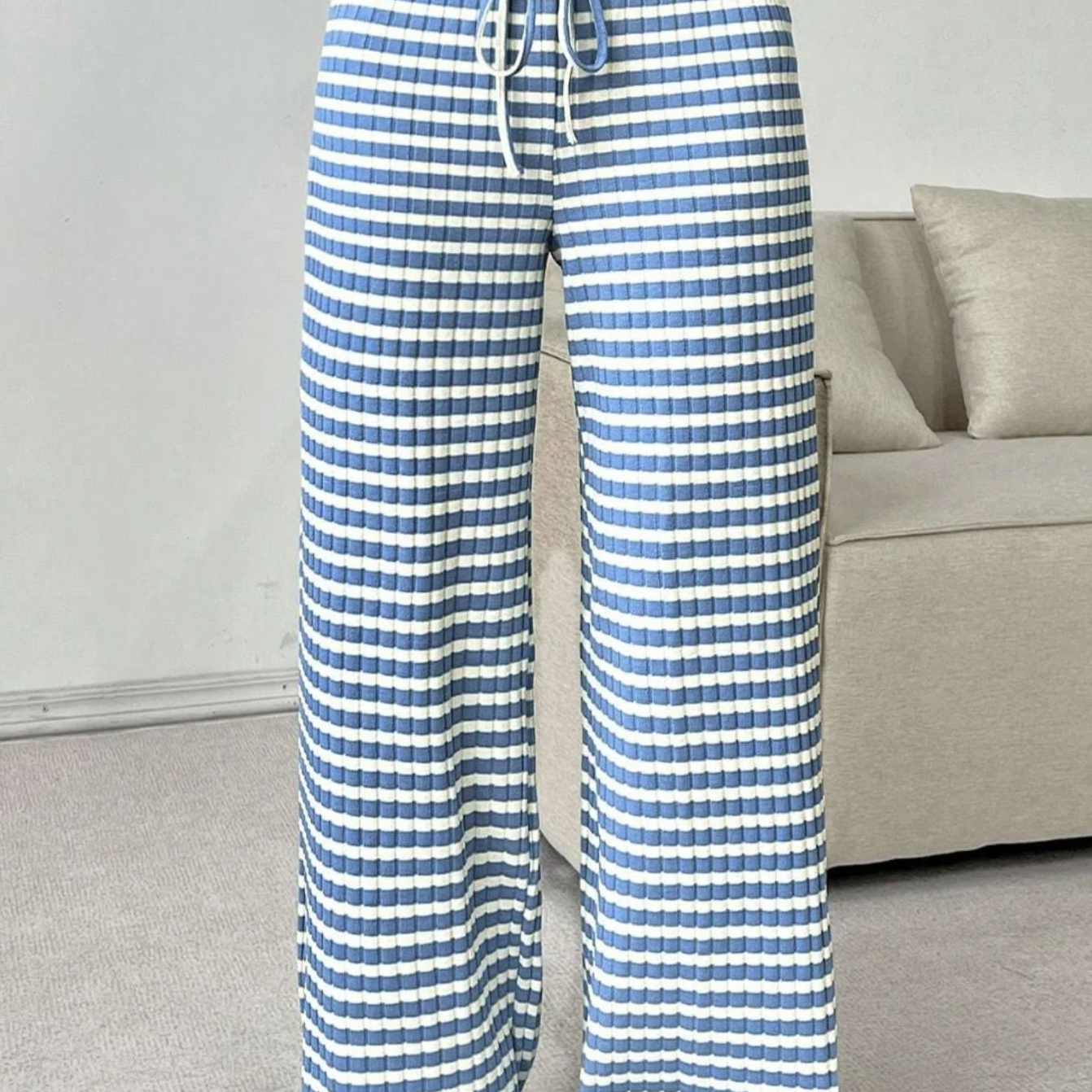 Wide Leg Stripe Tie Pants-Pants-Krush Kandy, Women's Online Fashion Boutique Located in Phoenix, Arizona (Scottsdale Area)