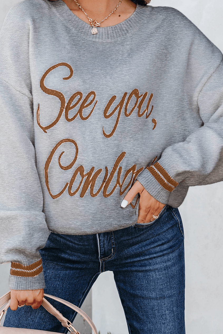 See You, Cowboy! Sweater-Sweaters-Krush Kandy, Women's Online Fashion Boutique Located in Phoenix, Arizona (Scottsdale Area)