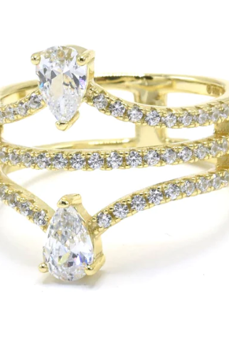 CZ Crystal Tears of Fate Ring | Gold or Silver-Krush Kandy, Women's Online Fashion Boutique Located in Phoenix, Arizona (Scottsdale Area)
