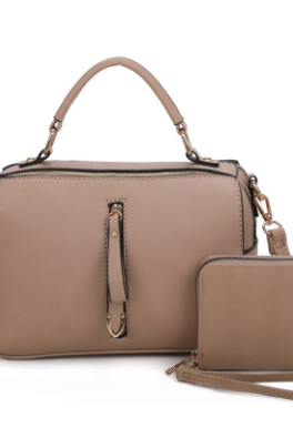 Fashion Zipper 2-in-1 Boxy Satchel Set-Krush Kandy, Women's Online Fashion Boutique Located in Phoenix, Arizona (Scottsdale Area)