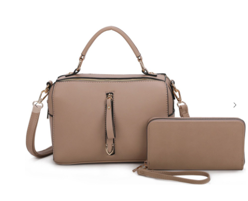 Fashion Zipper 2-in-1 Boxy Satchel Set-Krush Kandy, Women's Online Fashion Boutique Located in Phoenix, Arizona (Scottsdale Area)