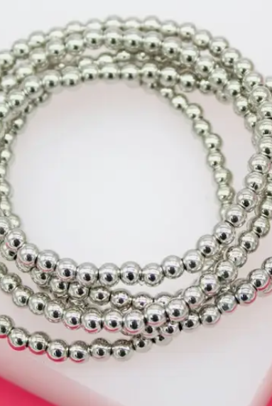 Uptown Rhodium Ball Bracelet-Bracelets-Krush Kandy, Women's Online Fashion Boutique Located in Phoenix, Arizona (Scottsdale Area)