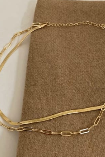 Dainty Snake Chain and Paper Clip Necklace-Necklaces-Krush Kandy, Women's Online Fashion Boutique Located in Phoenix, Arizona (Scottsdale Area)