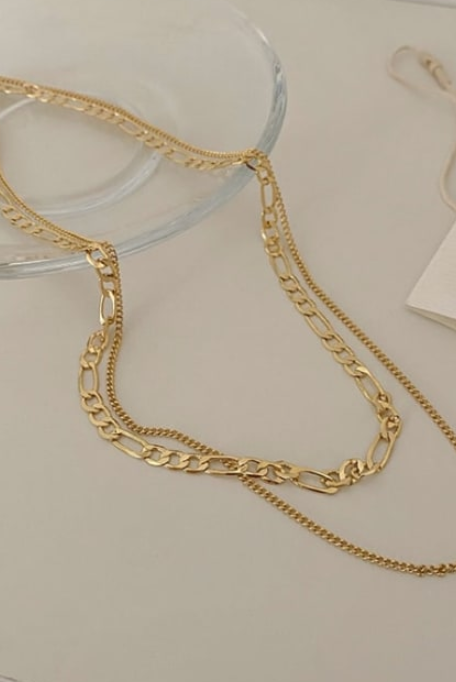 Double Cuban Link Chain Necklace-Necklaces-Krush Kandy, Women's Online Fashion Boutique Located in Phoenix, Arizona (Scottsdale Area)