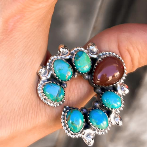 Squash Blossom Horseshoe Ring-Cluster Rings-Krush Kandy, Women's Online Fashion Boutique Located in Phoenix, Arizona (Scottsdale Area)