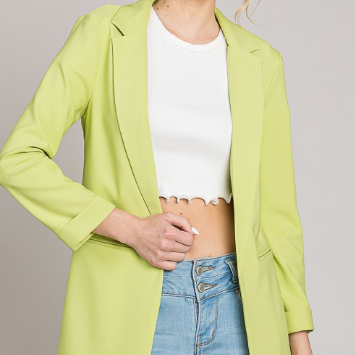Zoom Meeting Lined Long Blazer Jacket-Blazers-Krush Kandy, Women's Online Fashion Boutique Located in Phoenix, Arizona (Scottsdale Area)