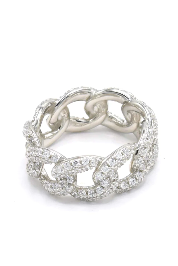 So Sassy Sparkly Chain Link Eternity Ring | Gold or Silver-Rings-Krush Kandy, Women's Online Fashion Boutique Located in Phoenix, Arizona (Scottsdale Area)