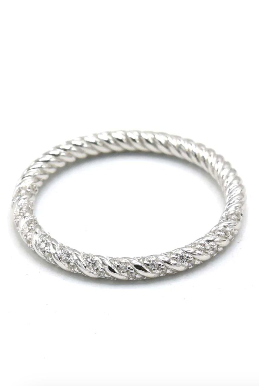 Twist and Turns Sterling and CZ Ring | Gold or Silver-Rings-Krush Kandy, Women's Online Fashion Boutique Located in Phoenix, Arizona (Scottsdale Area)