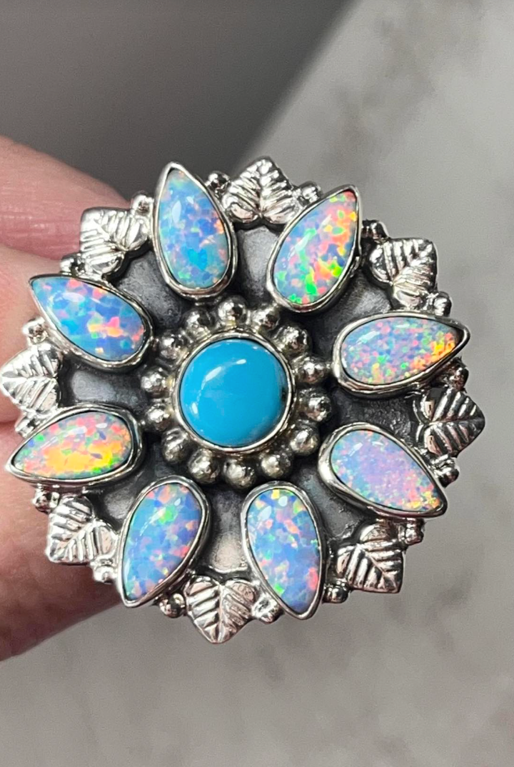 Oh My Opal Cluster Leaf Rings | PREORDER NOW OPEN-Cluster Rings-Krush Kandy, Women's Online Fashion Boutique Located in Phoenix, Arizona (Scottsdale Area)