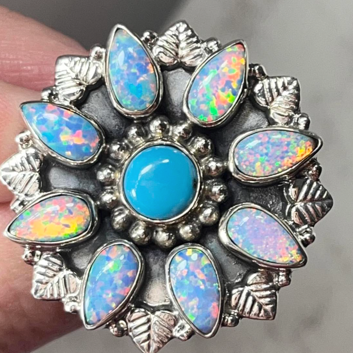 Oh My Opal Cluster Leaf Rings | PREORDER NOW OPEN-Cluster Rings-Krush Kandy, Women's Online Fashion Boutique Located in Phoenix, Arizona (Scottsdale Area)