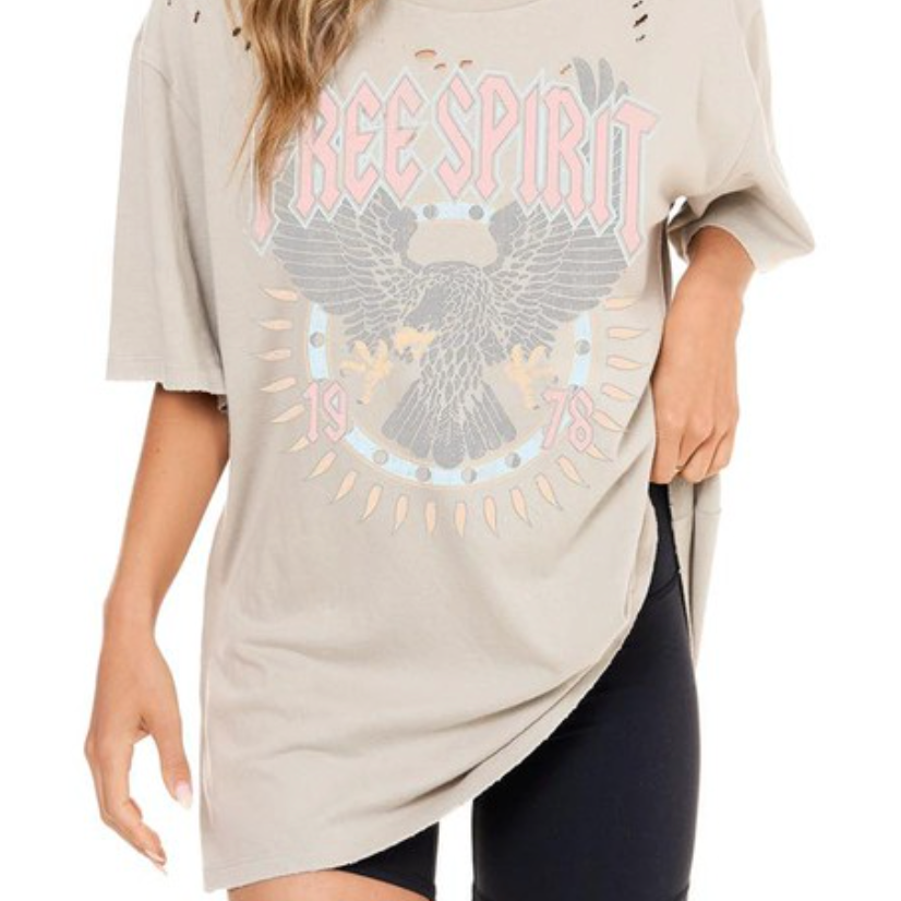 Pastel Free Spirit Graphic Tee-Graphic Tees-Krush Kandy, Women's Online Fashion Boutique Located in Phoenix, Arizona (Scottsdale Area)
