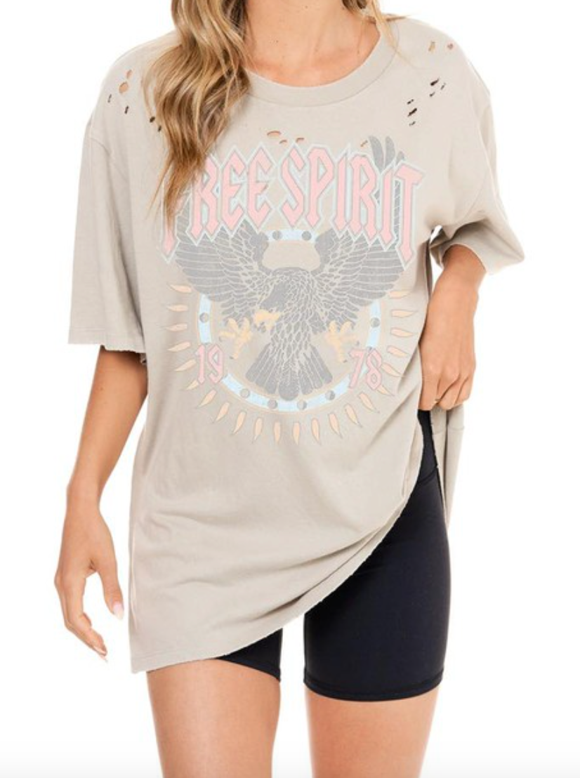 Pastel Free Spirit Graphic Tee-Graphic Tees-Krush Kandy, Women's Online Fashion Boutique Located in Phoenix, Arizona (Scottsdale Area)