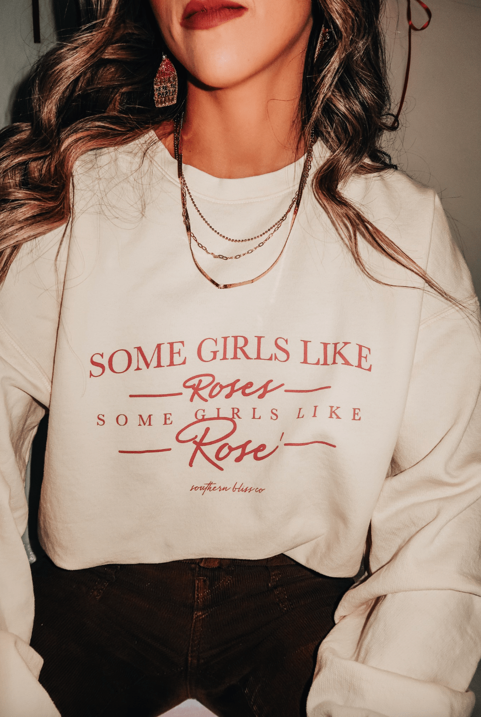 Some Girls Like Roses Sweatshirt-Krush Kandy, Women's Online Fashion Boutique Located in Phoenix, Arizona (Scottsdale Area)