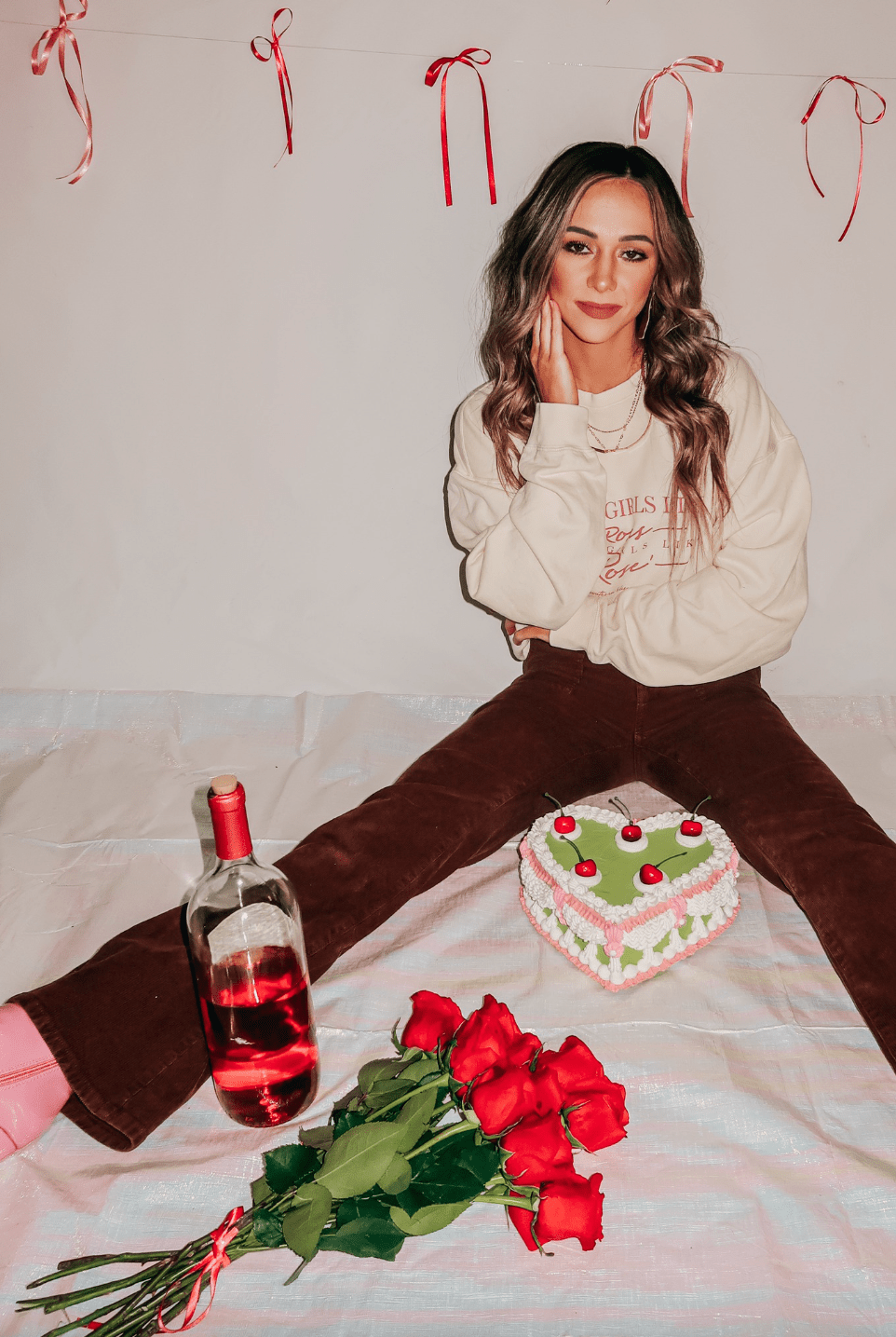 Some Girls Like Roses Sweatshirt-Krush Kandy, Women's Online Fashion Boutique Located in Phoenix, Arizona (Scottsdale Area)