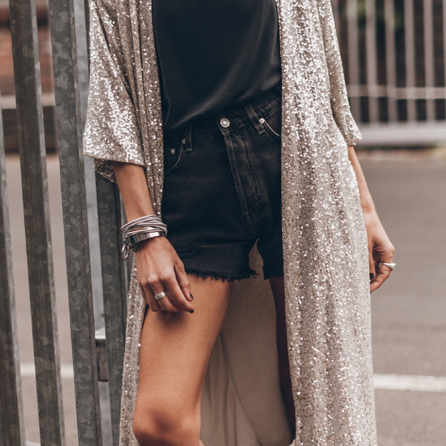 Sparkle Sequin Duster Kimono Cardigan-Kimonos-Krush Kandy, Women's Online Fashion Boutique Located in Phoenix, Arizona (Scottsdale Area)