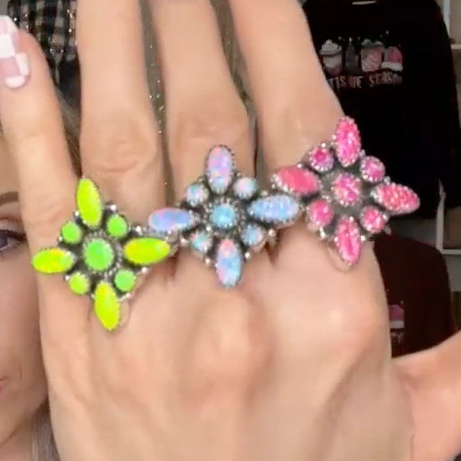 Starburst Opal Ring |-Rings-Krush Kandy, Women's Online Fashion Boutique Located in Phoenix, Arizona (Scottsdale Area)