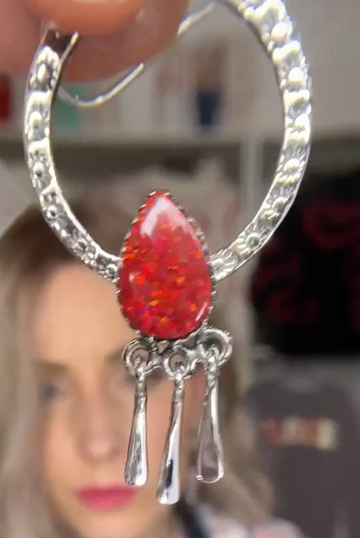 Sunny Stamped Stone Fringe Earrings PREORDER-Drop Earrings-Krush Kandy, Women's Online Fashion Boutique Located in Phoenix, Arizona (Scottsdale Area)