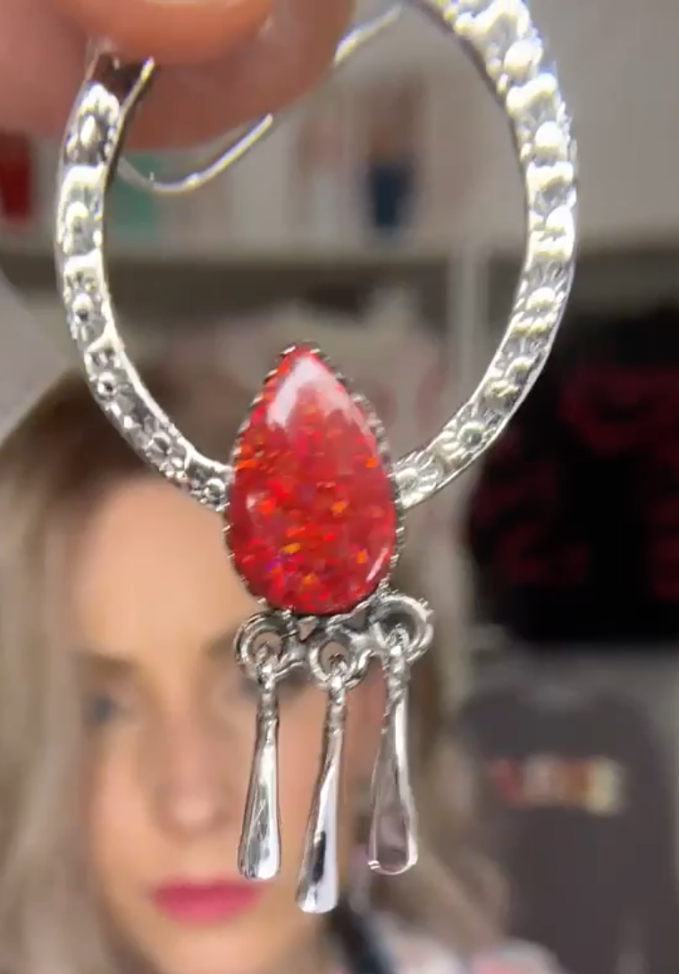 Sunny Stamped Stone Fringe Earrings PREORDER-Drop Earrings-Krush Kandy, Women's Online Fashion Boutique Located in Phoenix, Arizona (Scottsdale Area)