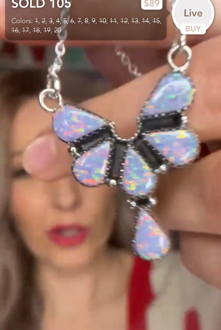 Stunning Sterling Silver and Opal Cluster Necklace | PREORDER NOW OPEN-Squash Blossom Necklaces-Krush Kandy, Women's Online Fashion Boutique Located in Phoenix, Arizona (Scottsdale Area)