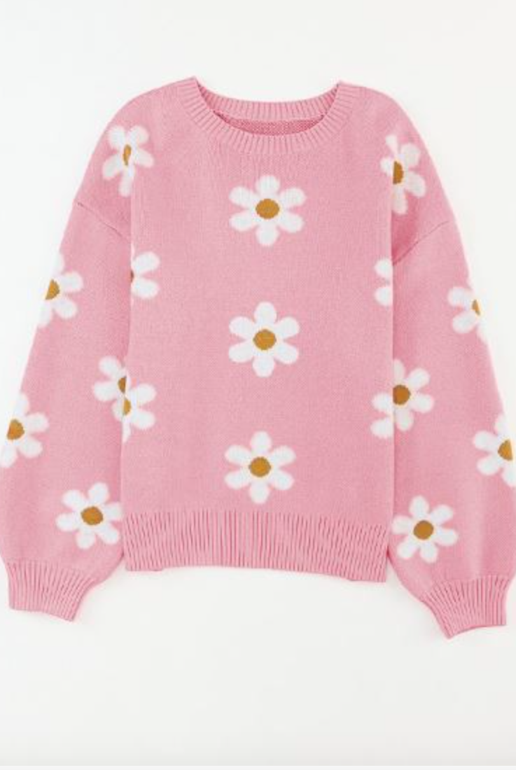 Sweet Daisy Sweater-Sweaters-Krush Kandy, Women's Online Fashion Boutique Located in Phoenix, Arizona (Scottsdale Area)