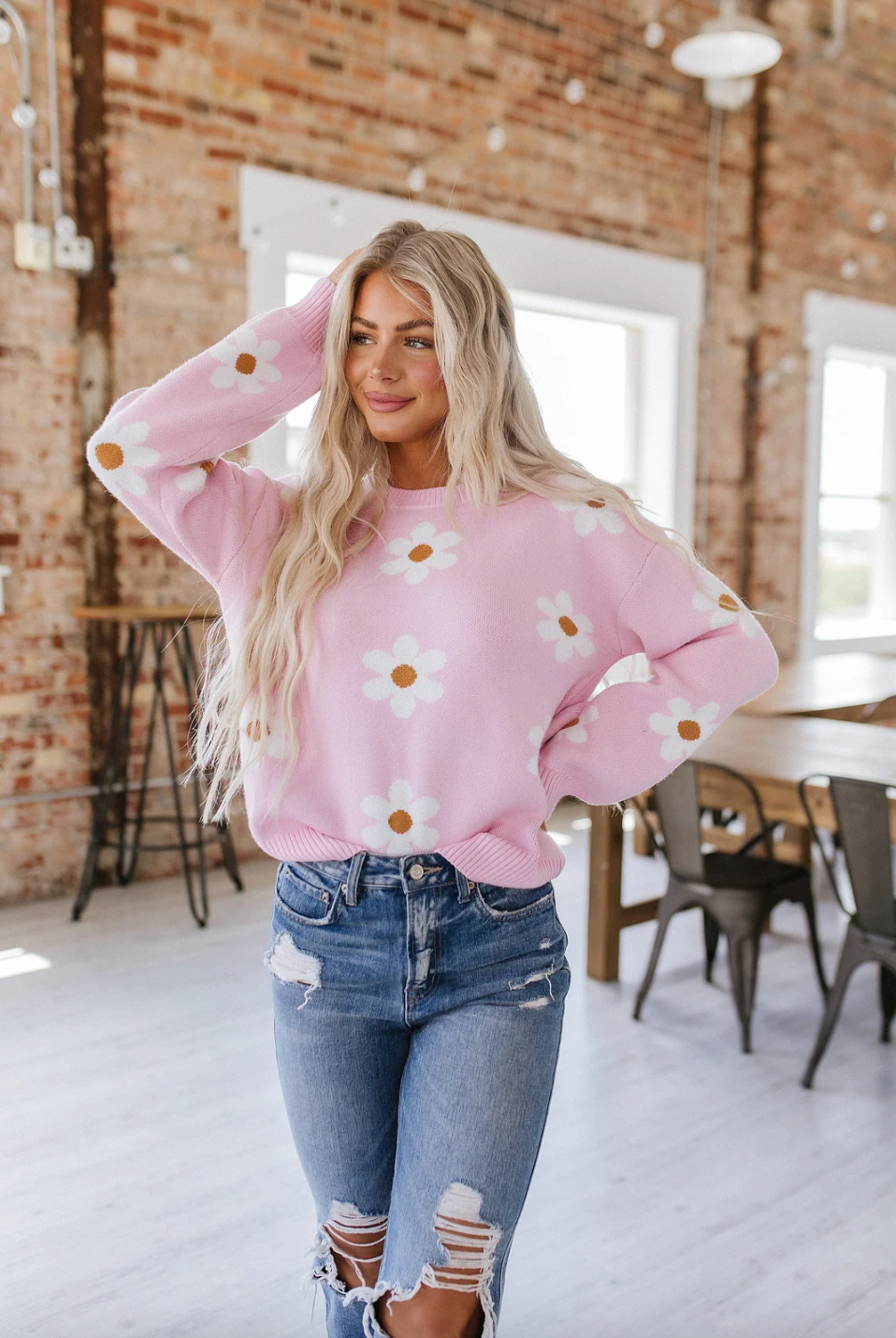 Sweet Daisy Sweater-Sweaters-Krush Kandy, Women's Online Fashion Boutique Located in Phoenix, Arizona (Scottsdale Area)