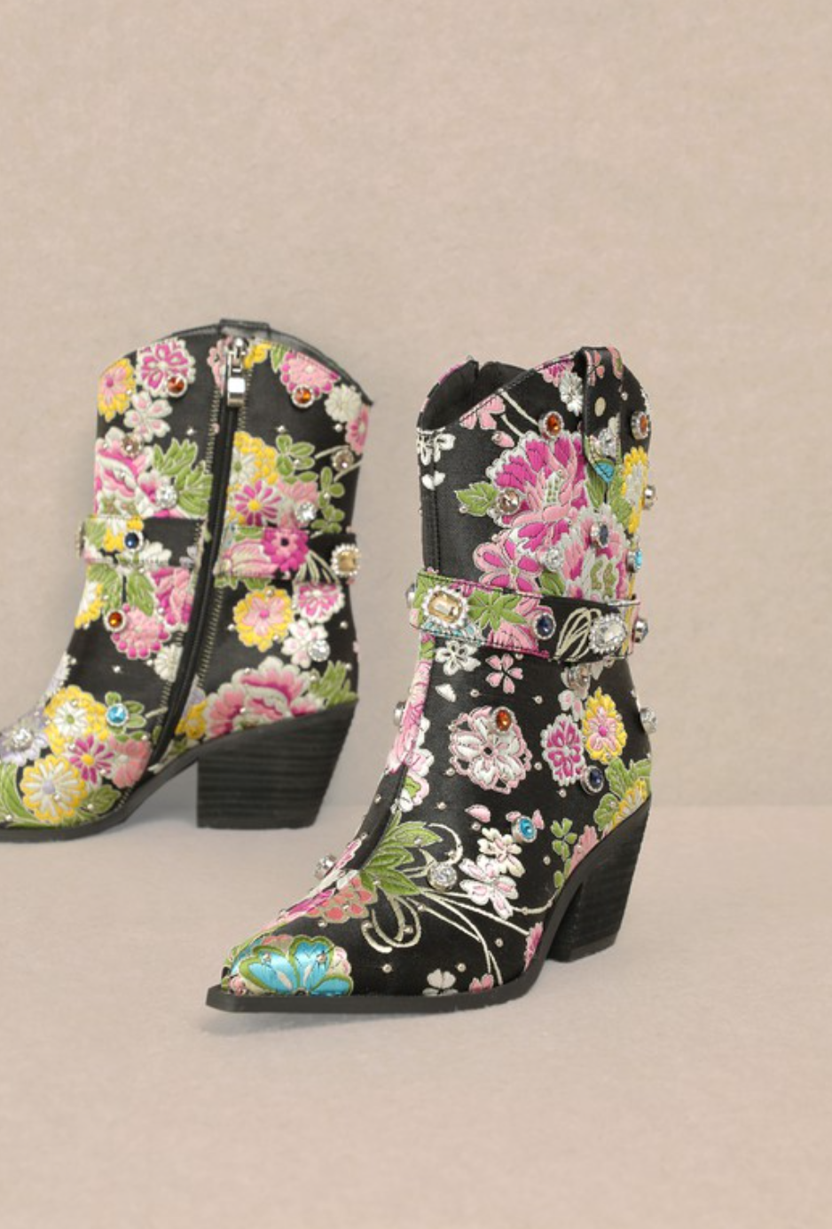 Embroidered Gem Cowgirl Boot-Boots-Krush Kandy, Women's Online Fashion Boutique Located in Phoenix, Arizona (Scottsdale Area)