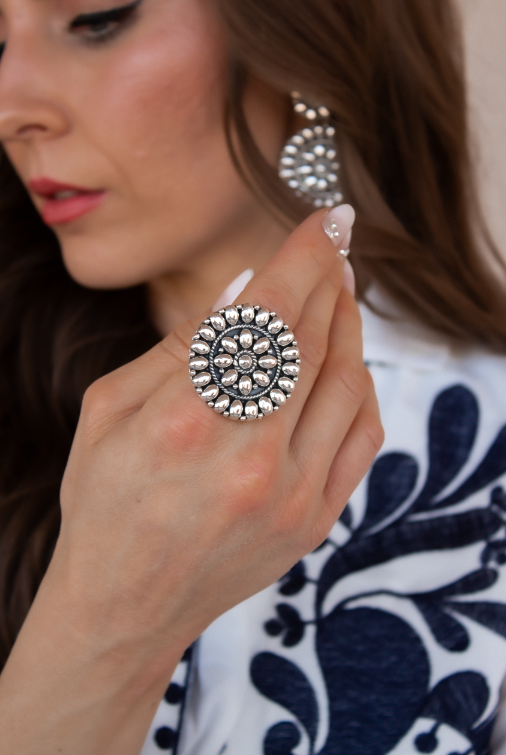 Sterling Silver Concho Ring | By KKB-Cluster Rings-Krush Kandy, Women's Online Fashion Boutique Located in Phoenix, Arizona (Scottsdale Area)