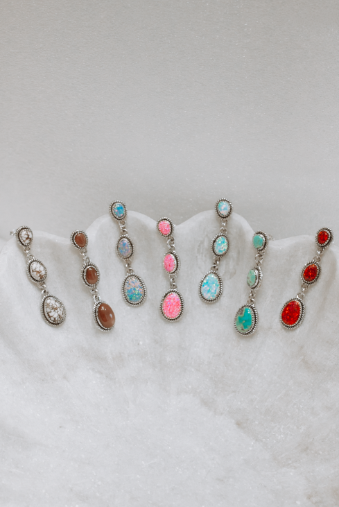 Classic Three Stone Twisted Rope Earrings-Drop Earrings-Krush Kandy, Women's Online Fashion Boutique Located in Phoenix, Arizona (Scottsdale Area)