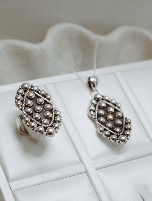 Rocky's Sterling Silver Studded Set-Chain Necklaces-Krush Kandy, Women's Online Fashion Boutique Located in Phoenix, Arizona (Scottsdale Area)