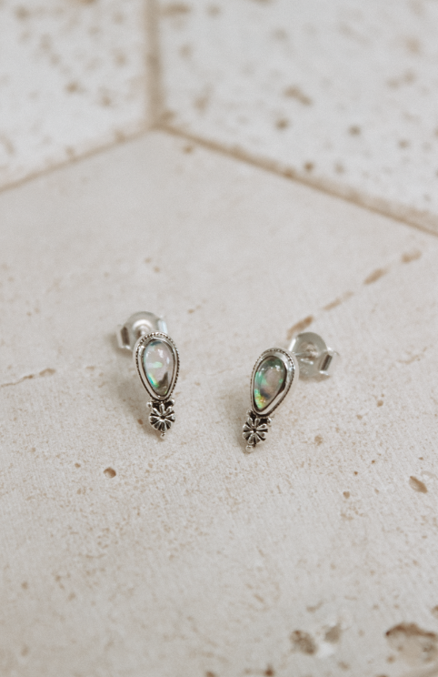 Tiny Stone Concho Stud Earrings-Stud Earrings-Krush Kandy, Women's Online Fashion Boutique Located in Phoenix, Arizona (Scottsdale Area)