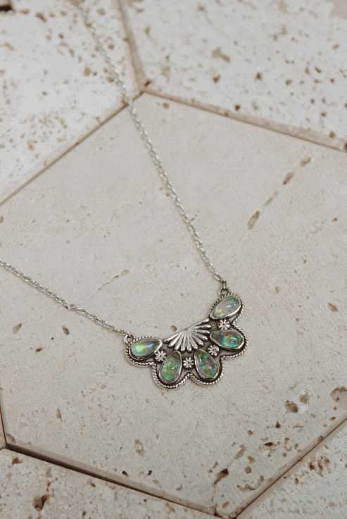 Half Cluster Blossom Necklace-Chain Necklaces-Krush Kandy, Women's Online Fashion Boutique Located in Phoenix, Arizona (Scottsdale Area)