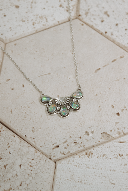 Half Cluster Blossom Necklace-Chain Necklaces-Krush Kandy, Women's Online Fashion Boutique Located in Phoenix, Arizona (Scottsdale Area)