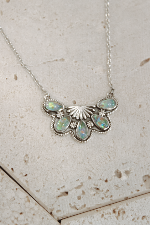 Half Cluster Blossom Necklace-Chain Necklaces-Krush Kandy, Women's Online Fashion Boutique Located in Phoenix, Arizona (Scottsdale Area)