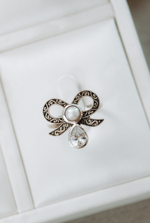 Stone Drop Bow Ring-Cluster Rings-Krush Kandy, Women's Online Fashion Boutique Located in Phoenix, Arizona (Scottsdale Area)