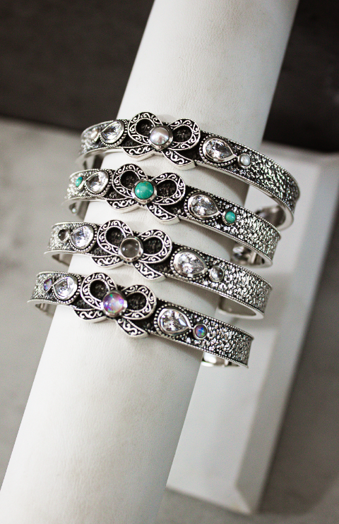 Dixie's Sterling Bow Cuff-Chain Bracelets-Krush Kandy, Women's Online Fashion Boutique Located in Phoenix, Arizona (Scottsdale Area)