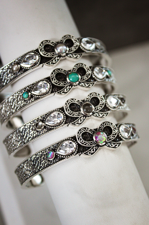 Dixie's Sterling Bow Cuff-Chain Bracelets-Krush Kandy, Women's Online Fashion Boutique Located in Phoenix, Arizona (Scottsdale Area)