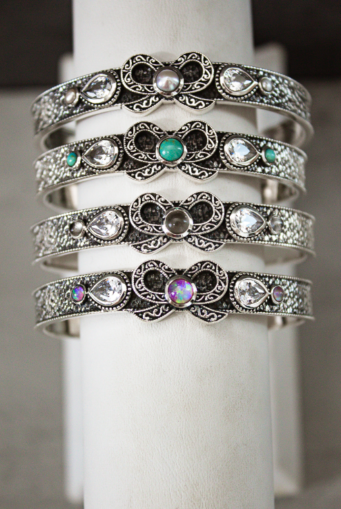 Dixie's Sterling Bow Cuff-Chain Bracelets-Krush Kandy, Women's Online Fashion Boutique Located in Phoenix, Arizona (Scottsdale Area)