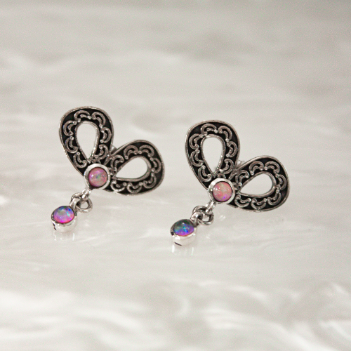 Dangle Stone Stud Bow Earrings-Stud Earrings-Krush Kandy, Women's Online Fashion Boutique Located in Phoenix, Arizona (Scottsdale Area)