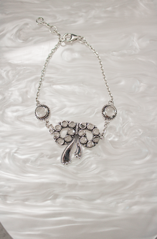 Stone Serenade Bow Bracelet-Chain Bracelets-Krush Kandy, Women's Online Fashion Boutique Located in Phoenix, Arizona (Scottsdale Area)