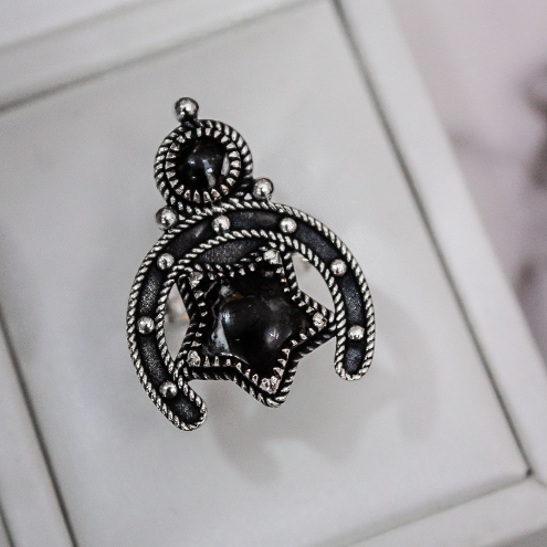 Lucky Star Horseshoe Ring-Cluster Rings-Krush Kandy, Women's Online Fashion Boutique Located in Phoenix, Arizona (Scottsdale Area)