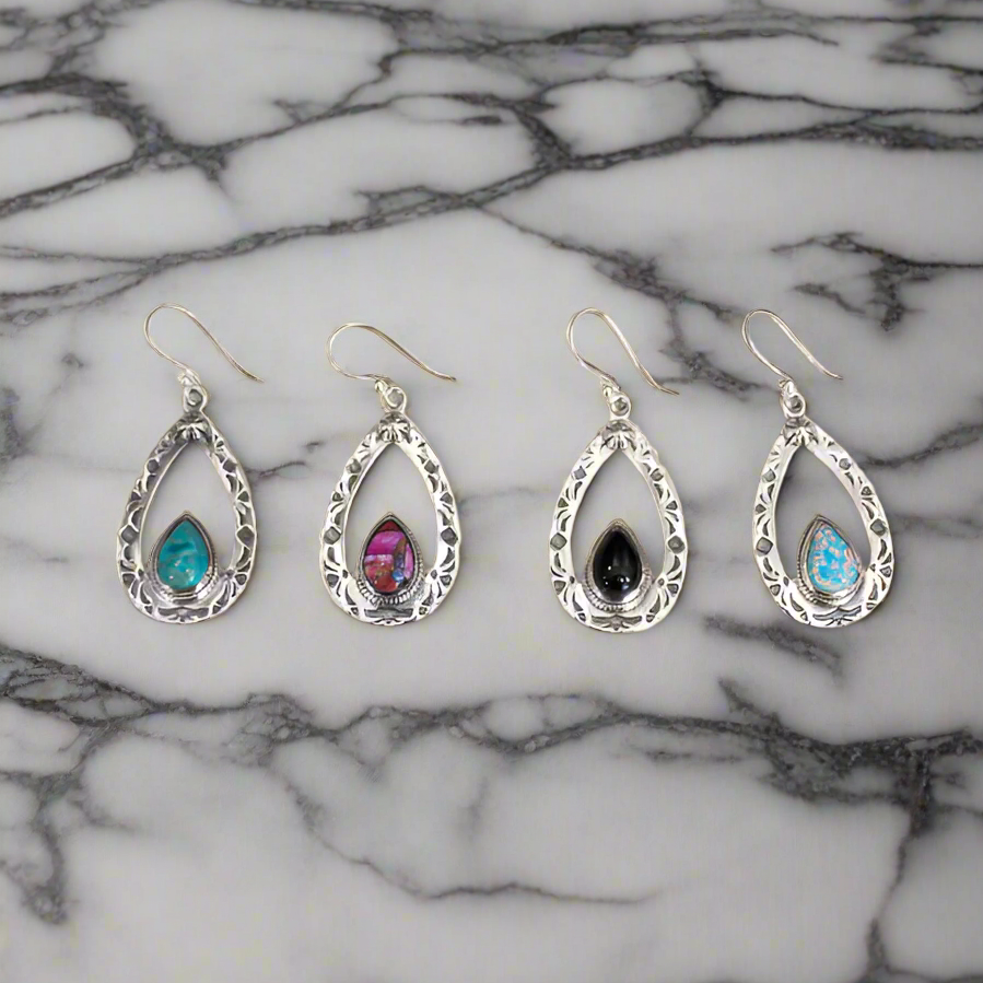 Just A Drop Stone Earrings-Stud Earrings-Krush Kandy, Women's Online Fashion Boutique Located in Phoenix, Arizona (Scottsdale Area)