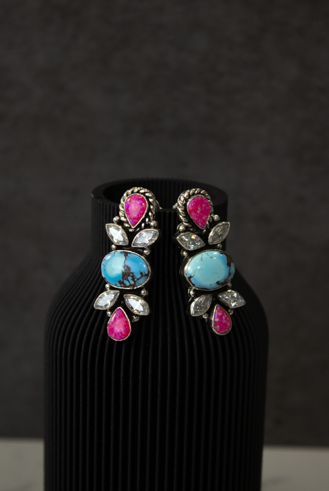 Golden Dreams Stone Earrings-Hoop Earrings-Krush Kandy, Women's Online Fashion Boutique Located in Phoenix, Arizona (Scottsdale Area)