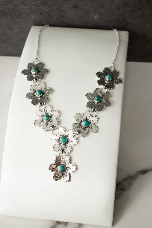 Summertime Flora Cluster Necklace | By KKB-Squash Blossom Necklaces-Krush Kandy, Women's Online Fashion Boutique Located in Phoenix, Arizona (Scottsdale Area)