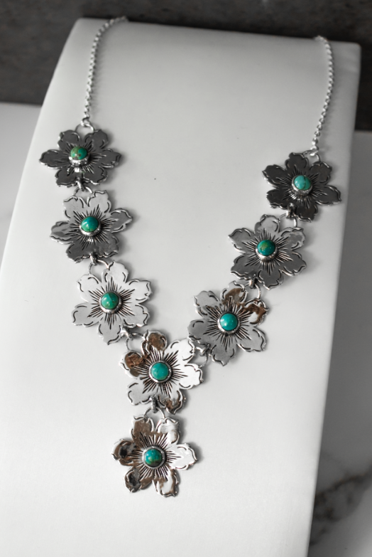 Summertime Flora Cluster Necklace | By KKB-Squash Blossom Necklaces-Krush Kandy, Women's Online Fashion Boutique Located in Phoenix, Arizona (Scottsdale Area)