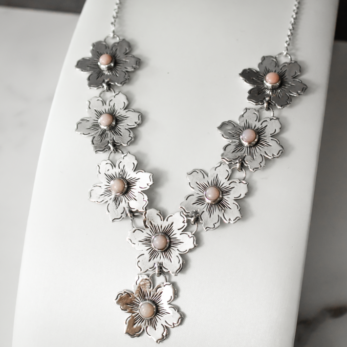 Summertime Flora Cluster Necklace | By KKB-Squash Blossom Necklaces-Krush Kandy, Women's Online Fashion Boutique Located in Phoenix, Arizona (Scottsdale Area)