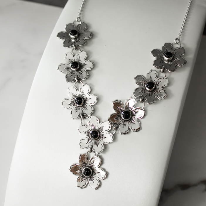 Summertime Flora Cluster Necklace | By KKB-Squash Blossom Necklaces-Krush Kandy, Women's Online Fashion Boutique Located in Phoenix, Arizona (Scottsdale Area)