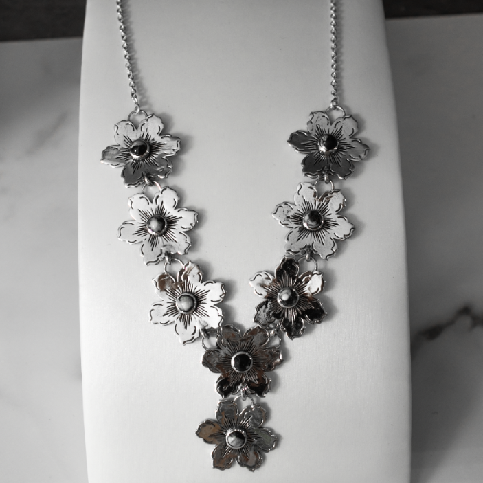 Summertime Flora Cluster Necklace | By KKB-Squash Blossom Necklaces-Krush Kandy, Women's Online Fashion Boutique Located in Phoenix, Arizona (Scottsdale Area)