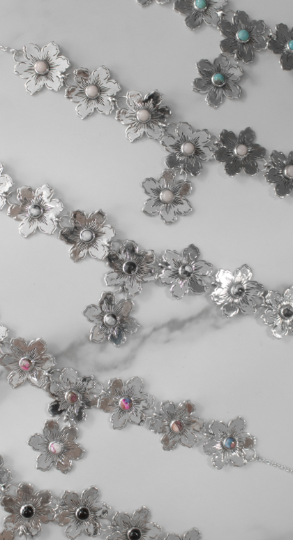 Summertime Flora Cluster Necklace | By KKB-Squash Blossom Necklaces-Krush Kandy, Women's Online Fashion Boutique Located in Phoenix, Arizona (Scottsdale Area)