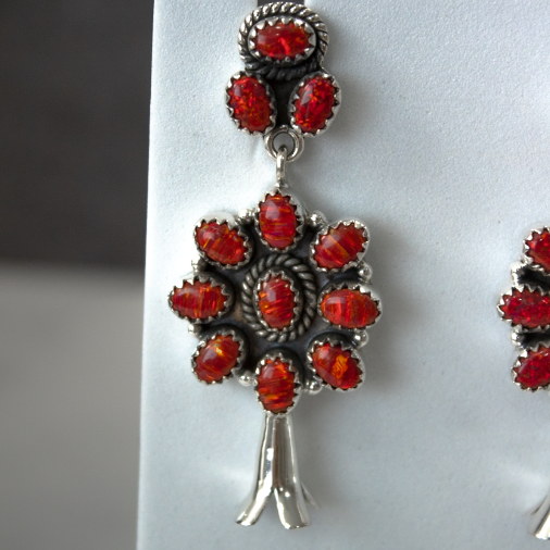 Squash Blossom Stone Statement Earrings-Stud Earrings-Krush Kandy, Women's Online Fashion Boutique Located in Phoenix, Arizona (Scottsdale Area)