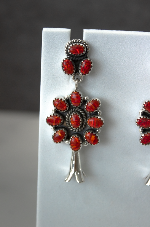 Squash Blossom Stone Statement Earrings-Stud Earrings-Krush Kandy, Women's Online Fashion Boutique Located in Phoenix, Arizona (Scottsdale Area)